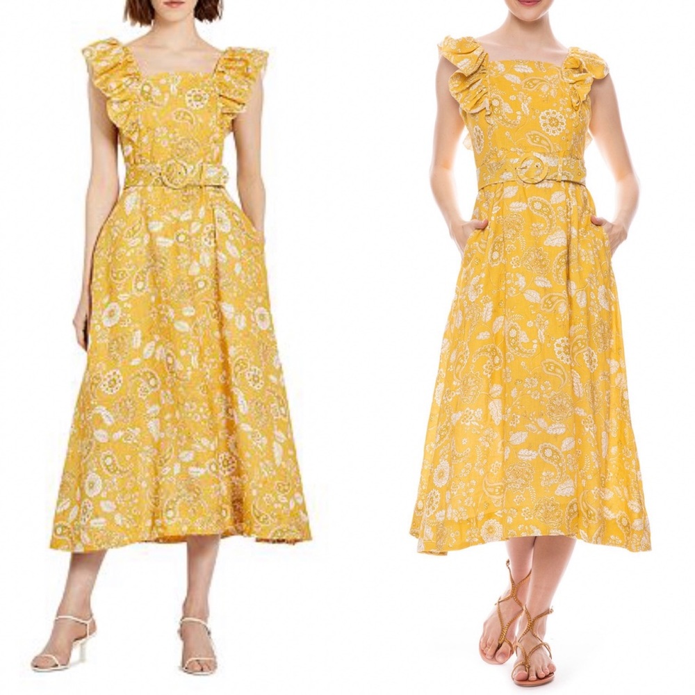 NICHOLAS Yellow Floral Dress